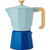 La Cafetière, Caffettiera da 6 tazze in due tonalità di azzurro, realizzata in alluminio, adatta per piani cottura a gas, elettrici e in ceramica, facile da pulire esclusivamente a mano, 290 ml