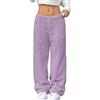 Generisch Pantaloni in pile da donna, pantaloni da jogging da donna, morbidi, pantaloni lunghi termici, in peluche, in vita elasticizzata, per pigiama, invernali, caldi