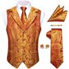 YourTies Gilet da uomo in seta jacquard floreale cachemire set 5 pezzi, B