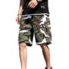 PADOLA Pantaloncini Uomo Cargo da Esterno Leggeri Shorts Tattici Multitasca con Vita Elastica Bermuda Comodi per Trekking Lavoro e Tempo Libero in Cotone(XXL,Mimetico Verde e Bianco)