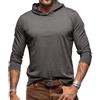 RQPYQF Maglietta da Uomo Manica Lunghe Casuale T-Shirt Maglie a Manica Lunga Leggera Top vestibilità Regolare CS42 (Grigio Scuro, M)