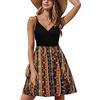 STYLEWORD Abito da Donna con Scollo a V Senza Maniche Abito Estivo Floreale con Spalline Regolabili Abito Longuette Scamiciato Abito da Spiaggia con Tasche