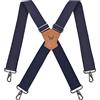 WELKINLAND Bretelle resistenti da uomo da 2 pollici w/ganci per jeans, Blu, 2-Inch