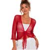 Janisramone Bolero da donna, da allacciare sul seno, in maglina elasticizzata