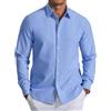 COOFANDY Camicia Uomo Manica Lunga Oxford Casual Bottoni | 60% cotone | Abbottonatura a contrasto | Resistente al pilling | Resistente | Polsini regolabili | Business casual