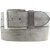 BELTINGER Cintura in morbida pelle bovina effetto vintage 5 cm | Cintura jeans per uomo donna 50 mm | Cintura in pelle vintage, grigio scuro, argento, 100 cm (Gesamtlänge 115 cm)