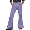 Generisch Pantaloni a zampa da uomo, stile vintage, svasato, a gamba larga, taglie grandi, stile anni '70, per il tempo libero, per uomo, gamba larga, carnevale, discoteca, tinta unita, O viola, XL