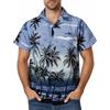 King Kameha Camicia Hawaiana Uomo Maniche Corte - Camicia Uomo Estiva con Stampa Spiaggia, Camicie Hawaiane da Spiaggia Leggera e Facile da Lavare - Beach, Grey, 7XL