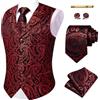 YourTies Gilet da uomo in seta jacquard floreale cachemire set 5 pezzi, C