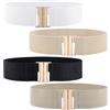 FINGERINSPIRE 4 Pz Cintura Elastica in Vita 4 Colori Lunga 637mm Vintage Regolabile Elastica in Poliestere con Fibbia in Lega per Donna, Ufficio e Uso Quotidiano