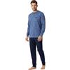 Viterbo Biancheria Pigiama Uomo Caldo Cotone Interlock LMW00273 Manica Lunga Pantalone Lungo Autunno Inverno (Denim, XXL)