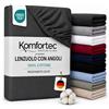 Komfortec Lenzuolo con angoli elasticizzati in jersey, 160 x 200 cm, 100% cotone, Antracite