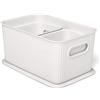 TATAY Scatola Portaoggetti Baobab Senza BPA Design Compatto Versatile | Scatola Portaoggetti Casa | Set da 3 Pezzi | Misure 18,7x27,8x13,3 cm | Plastica Riciclata | Manici Integrati, Bianco