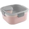 SUNWARE perfectly organised Sunware Sigma Home Lunch Box Meal Prep 3 scomparti 1,4L rosa - 17,7 x 17,7 x 8,7 cm - Impermeabile senza BPA - Scatola pranzo ufficio scuola