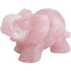 SUNYIK Gemma Elefante Tasca Carving Bookend amuleto Figurine Decor 1.5 1-Rose Quartz