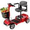 ByteTecpeak Z02 Scooter disabili pieghevole, sistema antiribaltamento, autonomia di 20 km, luci LED, cestino rimovibile, stabile e pratico, adatto agli anziani, garanzia di 5 anni - Rosso