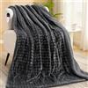 CURECURE Coperta Elettrica Termica 150x200cm Motivo a Bolle 3D, Grigio | Flanella e Sherpa Doppio Lato, 6 Livelli di Calore, Timer 1-10H, Lavabile in Lavatrice, Idea Regalo