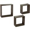 MAURY'S IL NUMERO UNO DEL RISPARMIO Maury's Pensili Mensole Quadrati in Legno: Set da Parete in Tre Misure Differenti, Con Elegante Finitura Semplice. Aggiungi Stile e Funzionalità alla tua Casa (WENGE')