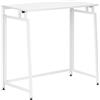 SPRINGOS Scrivania bianca con telaio in metallo e piano in legno, 80 x 40 cm, pieghevole, portata massima 30 kg, piedini regolabili in altezza, facile da montare, moderno tavolo da lavoro