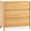 HOMN LIVING Cassettiera Nassau 3 cassetti, Effetto Rovere, 80 cm (Larghezza) x 40 cm (profondità) x 80 cm (Altezza)