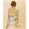 1art1 Egon Schiele Poster Donna Seduta di Schiena, 1917 Stampa d'Arte 50x40 cm