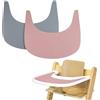 LLHQAMT Tovaglietta per seggiolone, 2 pezzi, in silicone resistente, per seggiolone Tripp Trapp, accessori per seggioloni, adatta per vassoio seggiolone per Tripp Trapp (grigio/rosa)