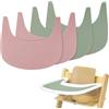 LLHQAMT Tovaglietta per seggiolone, 4 pezzi, resistente in silicone, per accessori per seggioloni Tripp Trapp, adatta per vassoio seggiolone per Tripp Trapp (rosa/verde)