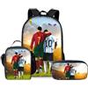 Generic CR-7 Set zaino scolastico con borsa pranzo e astuccio per ragazzi adolescenti(L)