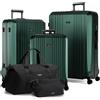 FERGÉ Set di 3 valigie rigide con lucchetto numerico TSA Cannes set di valigie trolley da viaggio (bagaglio a mano, L, XL) set da 3 valigie rigide trolley con 4 ruote morbide robusto policarbonato