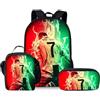 Generic CR-7 Set zaino scolastico con borsa pranzo e astuccio per ragazzi adolescenti(I)