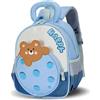 PROTAURI Zainetto Bambino con Cinturino Torácico, 1-5 Anni, Zaino Asilo Bimba con Strisce Riflettenti, Sacca Asilo Impermeabile e Leggero, Blu
