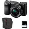 SONY ALPHA 6400 NERO + obiettivo 16-50mm + borsa + scheda SD da 8 GB