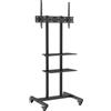 VEVOR Supporto TV mobile, carrello TV mobile per televisori da 32 a 70 pollici, supporto TV portatile regolabile in altezza con ruote, doppio vassoio per dispositivi audiovisivi, supporto TV con rotelle e supporto per camera da letto, soggiorno