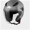 Generico Casco Jet uomo donna ideale per Moto Scooter Omologato ECE 22.06 Visiera Antigraffio, Chiusura Micrometrica e Interni Removibili Lavabili (Titanio opaco, S)