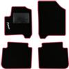QUEMAR Tappetini Auto per Citroen C3 Picasso, Bordo Fucsia, 1 Ricamo | 2009-2017 / Kit Tappeti Moquette e Gomma su Misura / Set 2 Anteriori + 2 Posteriori / Ricami e Colori Personalizzati