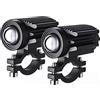 Riloer Faro ausiliario LED per moto, mini fari LED tricolore, fendinebbia, super luminoso giallo bianco ausiliario per moto, jeep, camion, trattori, rimorchi, SUV, ATV