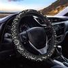 Wanyint, copertura per volante auto trendy con stelle e luna, nero, universale da 38 cm, antiscivolo e confortevole