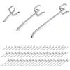 TIANLIN 60 Pezzi Ganci per Pannelli Forati, Design a 3 Piedi, Argento Ganci per Parete Forata 5cm/10cm/15cm, Accessori per Esposizione a Pannello per Interasse 25 mm, per Casa, Negozio, Officina