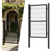 Froadp 150 x 100 cm, cancello da giardino zincato singolo, cancello a battente da giardino con serratura di alta qualità, maniglia e chiavi, recinzione da giardino per porta d'ingresso e magazzini,
