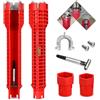 HMCEY Chiave Per Rubinetto 8 in 1, Strumento di Installazione Per Rubinetto | Chiaves Idraulico Lavabo,25 X 2,9 CM,Con Manico Antiscivolo,Con Fessura Aperta,Adatto A Spazi Ristretti, Lavandini, Bagni