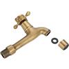 Joyzan Rubinetto Vintage in Ottone Massiccio, Montaggio Parete Dell'Acqua Classico Faucet Water Tap Con Pad Tenuta Borsa Stoccaggio Lavandino Cucina Lavatrice Lavabo Bagno Lungo Manico Decorativi Rubinetti