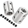 PATIKIL 2pz Foro Rigido Attacco Setre Vite Da 8mm a 10mm 45# Acciaio Albero | L22XD16, Attacco Connettore, Motore Accessori