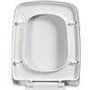 OZWALN Sedile del WC Sedile WC quadrato bianco con cerniere regolabili con fissaggio superiore, sedile WC con chiusura ammortizzata, coperchio WC a sgancio rapido for una facile pulizia, rettangolare,03b (C