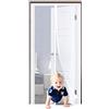 Flei Zanzariera Magnetica per Porte 80x210cm, Tende per Porte Francesi di Maglia Adsorbimento Magnetico Pieghevole Si Chiude da Sola, for Corridoi/Porte/Patio - Bianco