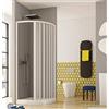 Arredobagnoecucine Box Doccia Semicircolare, Misura 80x80, Cabina a Soffietto con Apertura Laterale, Bianco