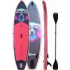 Outsunny Sup Gonfiabile con Sedile, Pagaia e Accessori, in Plastica ed EVA, 335x82x15 cm, Blu e Rosa | Aosom Italy