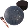 LOMUTY Handpan, Steel Drum, Hand Pan, Tamburo in Acciaio, Blu Marino | Steel Tongue Drum 11 Note C Maggiore 12 Pollici 30cm per Meditazione e Yoga, Garden Rain Drum con Borsa e Mazzuoli