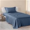 Caleffi Completo Lenzuola Una Piazza e Mezza 130x200 Cotone 100%, 1 Federa | set con lenzuolo sotto, sopra e 1 federa, per letto 1 piazza e mezza, morbide e fresche
