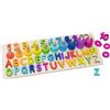 goki 58357 Puzzle alfanumerico in Legno Robusto, 91 Pezzi, Numeri da 0 a 10, Let