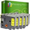 Printing Pleasure 5x Compatibile 45808 Nero su Giallo (19mm x 7m) Cassetta Nastro per DYMO LabelWriter 450 Duo LabelPoint 100 150 250 LabelManager 160 210D 220P 260P 280 360D 420P 450 500TS PnP MobileLabeler